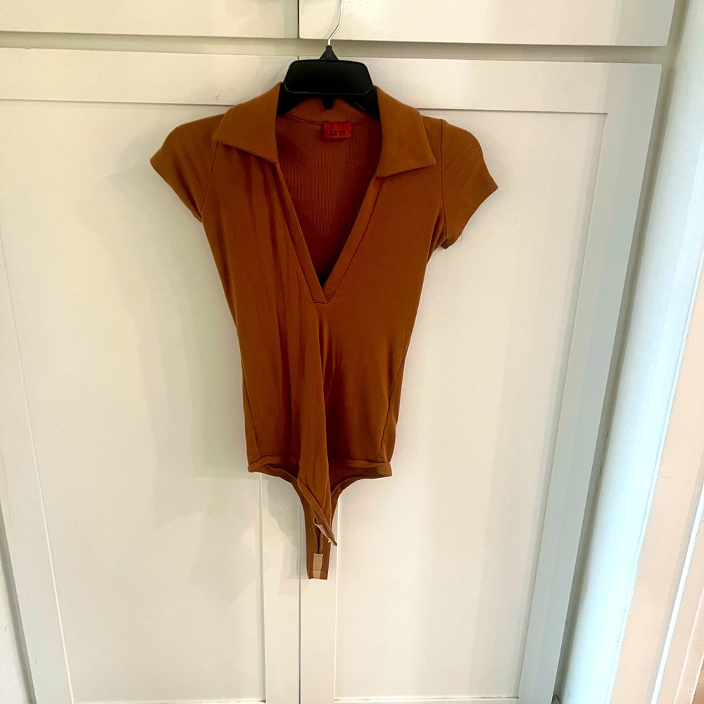 Alix NYC brown bodysuit with collar